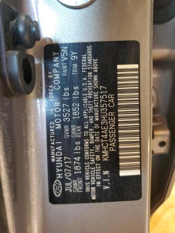KMHCT4AE3HU357517 - 2017 HYUNDAI ACCENT SE GRAY photo 12