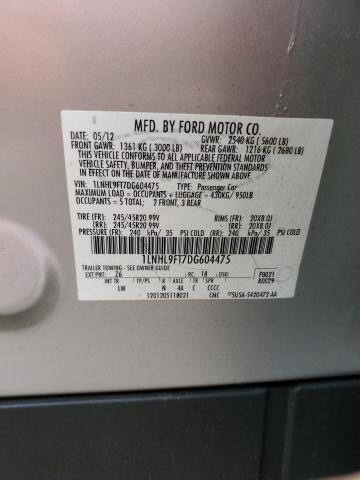 1LNHL9FT7DG604475 - 2013 LINCOLN MKS SILVER photo 13