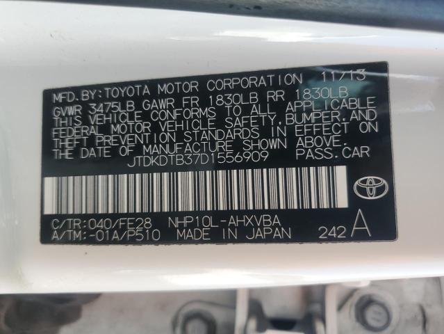 JTDKDTB37D1556909 - 2013 TOYOTA PRIUS C WHITE photo 12