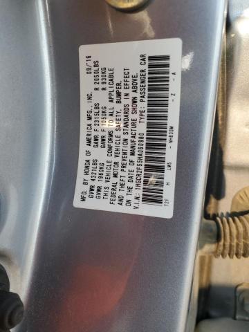 1HGCR2F55HA060980 - 2017 HONDA ACCORD SPORT SILVER photo 12