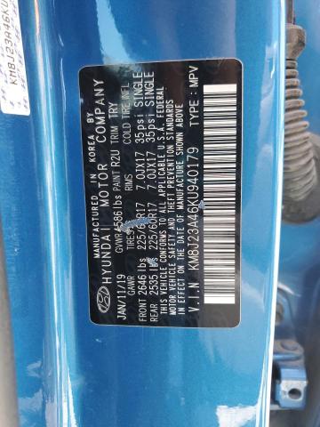 KM8J23A46KU940179 - 2019 HYUNDAI TUCSON SE 蓝色 照片 12