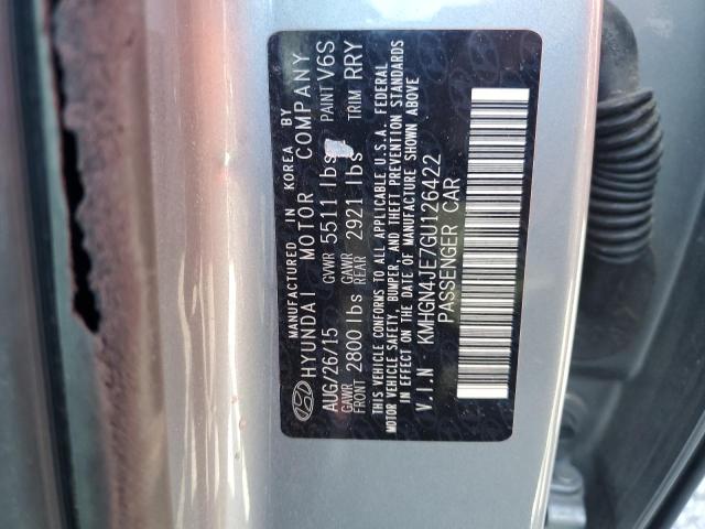 KMHGN4JE7GU126422 - 2016 HYUNDAI GENESIS 3.8L SILVER photo 12
