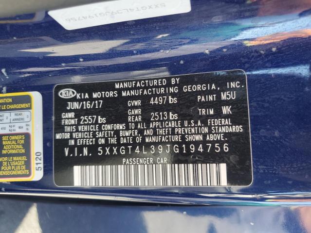 5XXGT4L39JG194756 - 2018 KIA OPTIMA LX 蓝色 照片 12