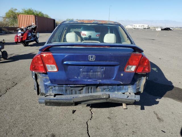 2HGES16385H519552 - 2005 HONDA CIVIC DX VP ლურჯი ფოტო 6