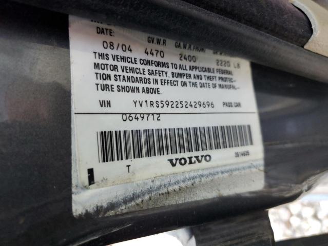 YV1RS592252429696 - 2005 VOLVO S60 2.5T GRAY photo 13