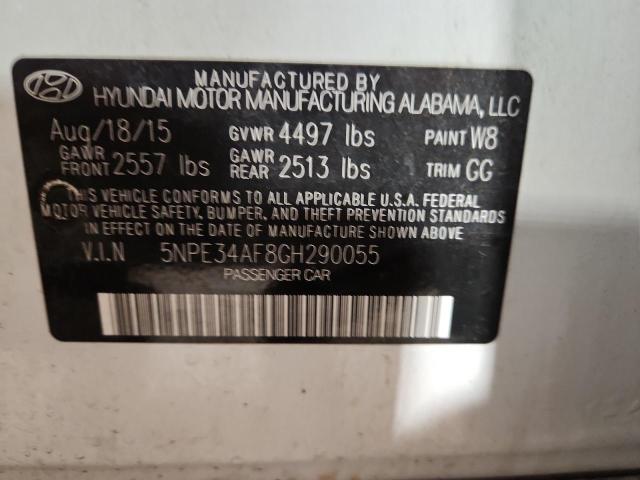 5NPE34AF8GH290055 - 2016 HYUNDAI SONATA SPORT WHITE photo 13