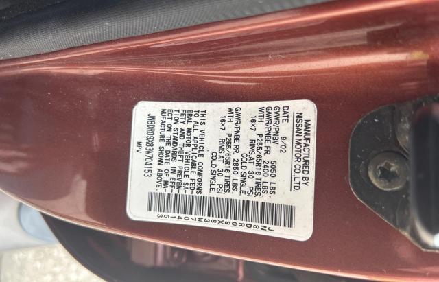 JN8DR09X83W704153 - 2003 NISSAN PATHFINDER LE BURGUNDY photo 10