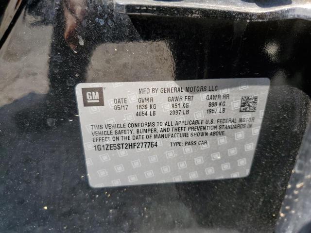 1G1ZE5ST2HF277764 - 2017 CHEVROLET MALIBU LT BLACK photo 12