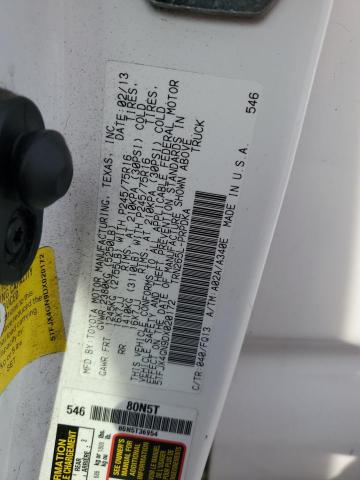 5TFJX4GN9DX020172 - 2013 TOYOTA TACOMA DOUBLE CAB თეთრი ფოტო 12