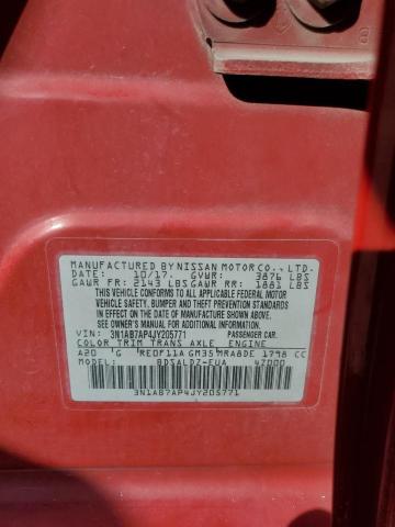 3N1AB7AP4JY205771 - 2018 NISSAN SENTRA S RED photo 12