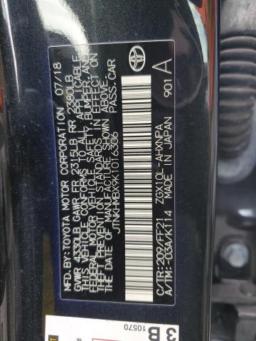 JTNKHMBX9K1016306 - 2019 TOYOTA C-HR XLE CHARCOAL photo 12