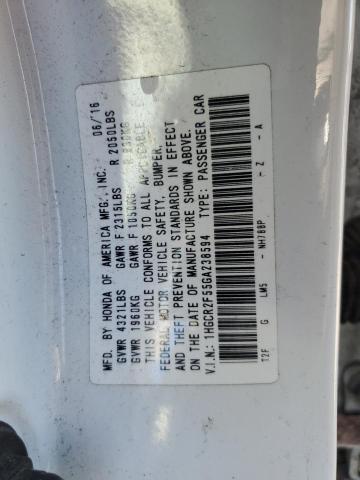 1HGCR2F55GA238594 - 2016 HONDA ACCORD SPORT Weiß Foto 12