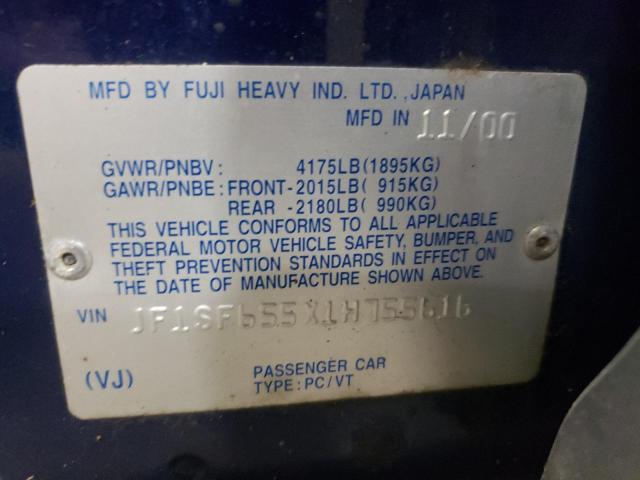 JF1SF655X1H755616 - 2001 SUBARU FORESTER S BLUE photo 12