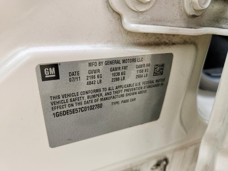 1G6DE5E57C0102780 - 2012 CADILLAC CTS LUXURY COLLECTION WHITE photo 13