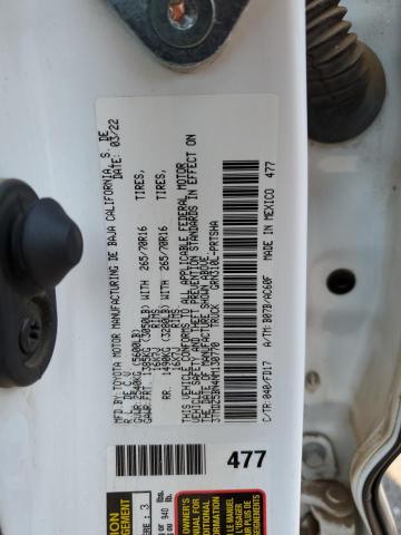 3TMDZ5BN4NM130770 - 2022 TOYOTA TACOMA DOUBLE CAB 白色 照片 12