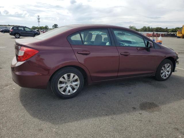 2HGFB2F54CH579434 - 2012 HONDA CIVIC LX BURGUNDY photo 3