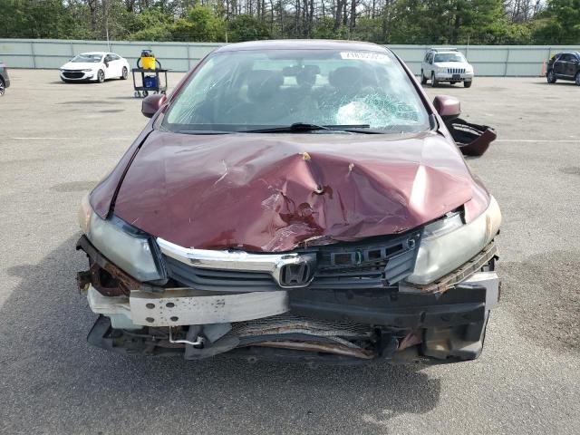 2HGFB2F54CH579434 - 2012 HONDA CIVIC LX BURGUNDY photo 5