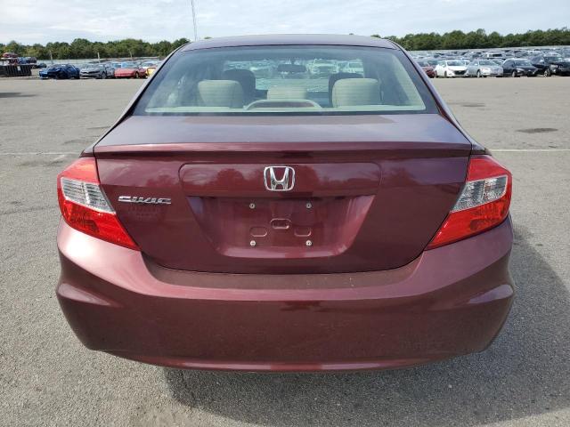 2HGFB2F54CH579434 - 2012 HONDA CIVIC LX BURGUNDY photo 6