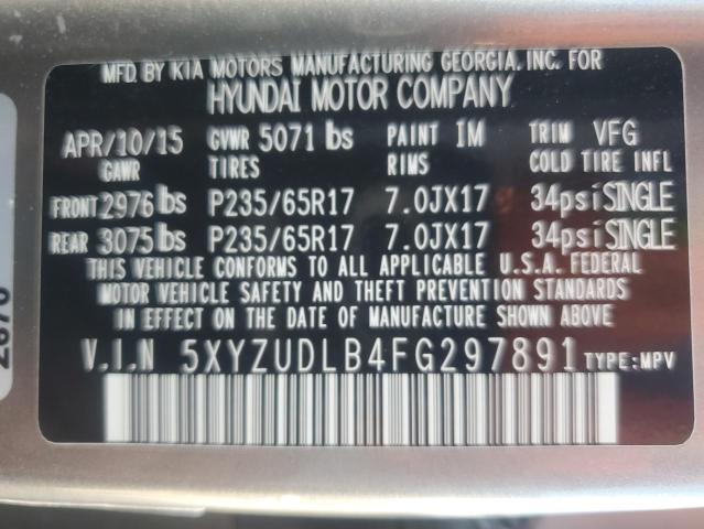 5XYZUDLB4FG297891 - 2015 HYUNDAI SANTA FE S ვერცხლისფერი ფოტო 13