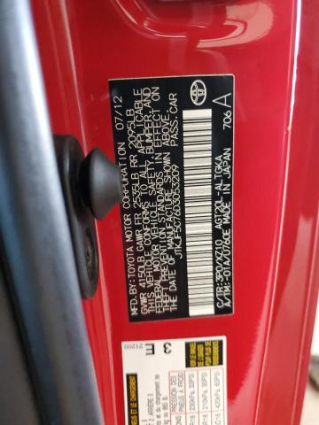 JTKJF5C76D3053209 - 2013 SCION TC RED photo 12