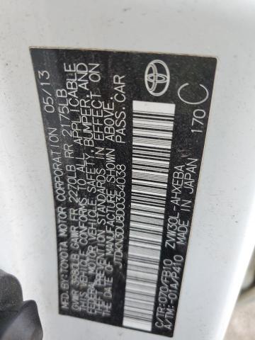 JTDKN3DU8D0354038 - 2013 TOYOTA PRIUS 白色 照片 13