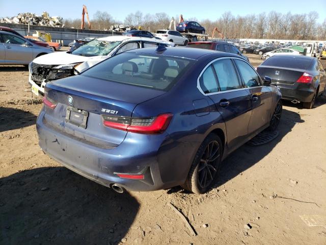 WBA5R7C56KFH32449 - 2019 BMW 330XI BLUE photo 3