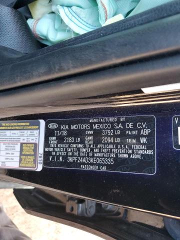 3KPF24AD3KE065335 - 2019 KIA FORTE FE Қара фото 13