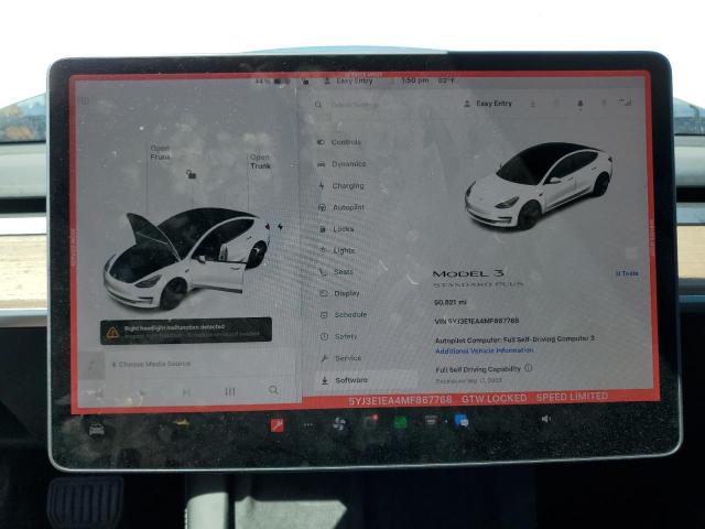 5YJ3E1EA4MF867768 - 2021 TESLA MODEL 3 白色 照片 9