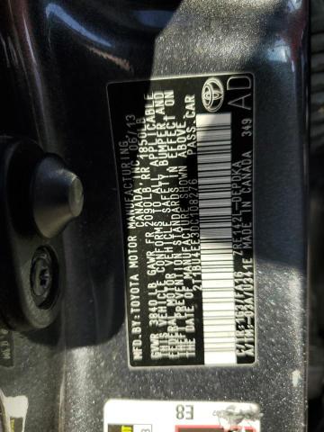 2T1BU4EE3DC108276 - 2013 TOYOTA COROLLA BASE GRAY photo 12