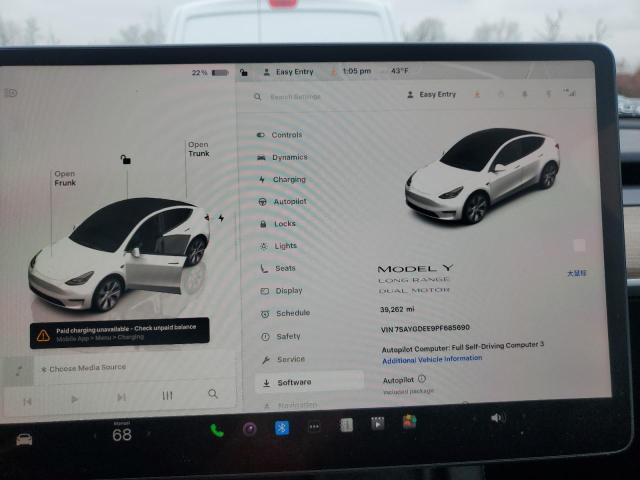 7SAYGDEE9PF685690 - 2023 TESLA MODEL Y Ақ фото 9