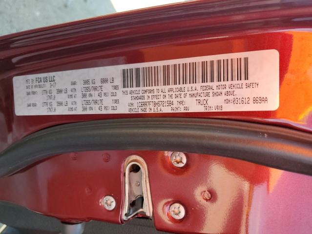 1C6RR7FT8HS721584 - 2017 RAM 1500 ST MAROON photo 13