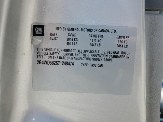 2G4WD582671248474 - 2007 BUICK LACROSSE CXL SILVER photo 12