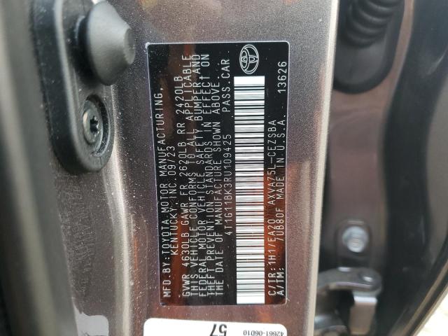 4T1G11BK3RU109425 - 2024 TOYOTA CAMRY SE NIGHT SHADE GRAY photo 12