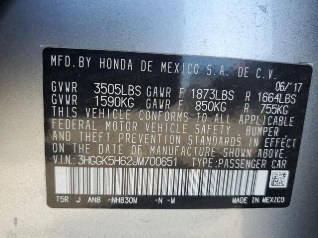 3HGGK5H62JM700651 - 2018 HONDA FIT SPORT 银色 照片 12
