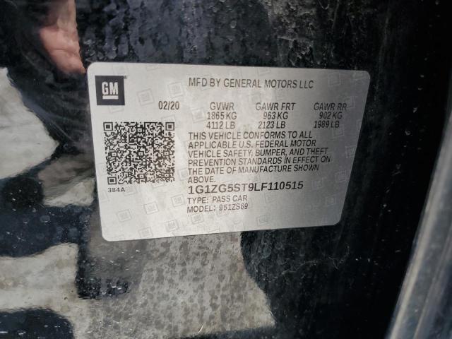 1G1ZG5ST9LF110515 - 2020 CHEVROLET MALIBU RS 黑色 照片 12