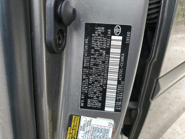 4T1BE30KX5U628303 - 2005 TOYOTA CAMRY LE 灰色 照片 12