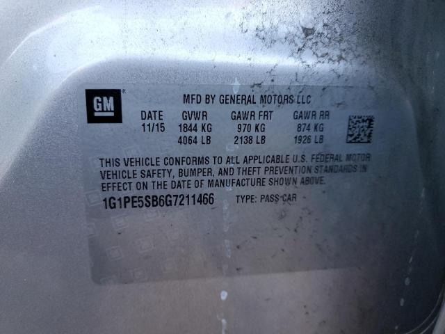 1G1PE5SB6G7211466 - 2016 CHEVROLET CRUZE LIMI LT SILVER photo 12