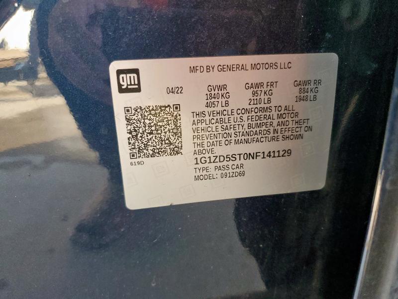 1G1ZD5ST0NF141129 - 2022 CHEVROLET MALIBU LT BLUE photo 13