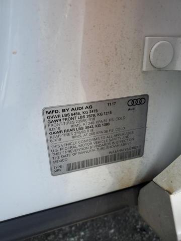 WA1ANAFY0J2102911 - 2018 AUDI Q5 PREMIUM 白色 照片 12