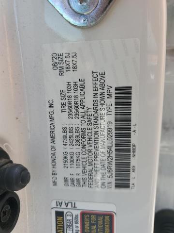 5J6RW2H54LL029919 - 2020 HONDA CR-V EX Blanc photo 13