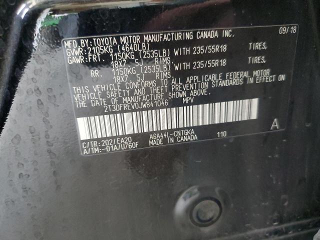 2T3DFREV0JW841046 - 2018 TOYOTA RAV4 LIMITED BLACK photo 12