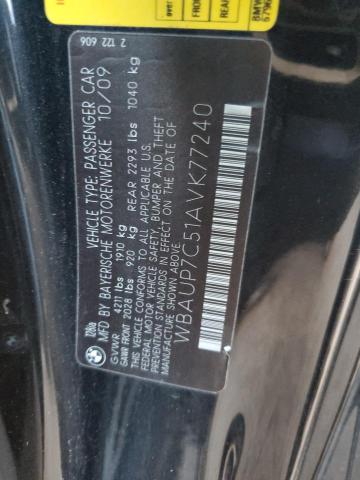 WBAUP7C51AVK77240 - 2010 BMW 128 I BLACK photo 12