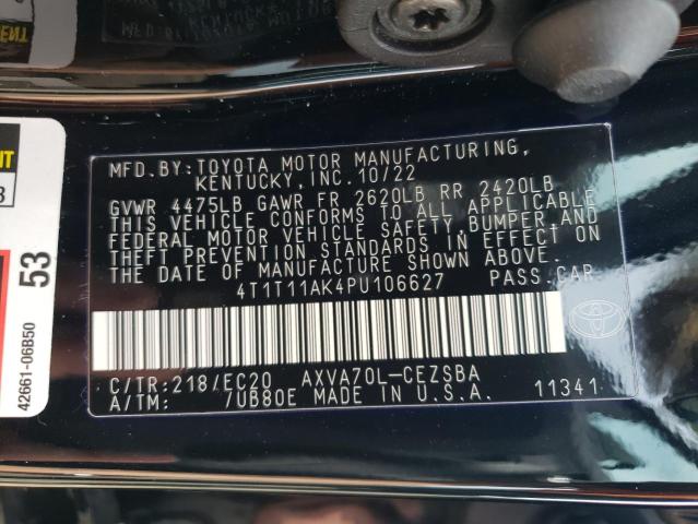 4T1T11AK4PU106627 - 2023 TOYOTA CAMRY SE NIGHT SHADE BLACK photo 13