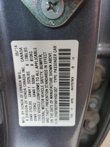 2HGFB2F94FH501307 - 2015 HONDA CIVIC EXL GRAY photo 13
