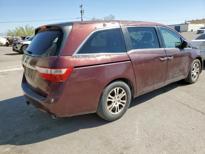 5FNRL5H48BB100872 - 2011 HONDA ODYSSEY EX BURGUNDY photo 3