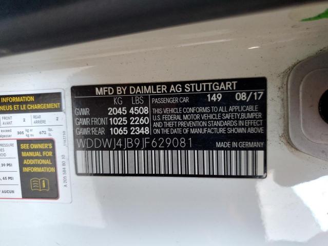 WDDWJ4JB9JF629081 - 2018 MERCEDES-BENZ C 300 WHITE photo 12