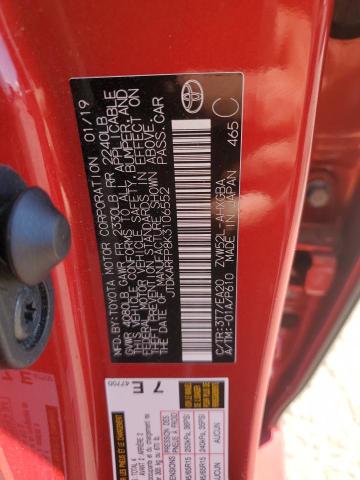 JTDKARFP8K3106552 - 2019 TOYOTA PRIUS PRIM ბურგუნდია ფოტო 13