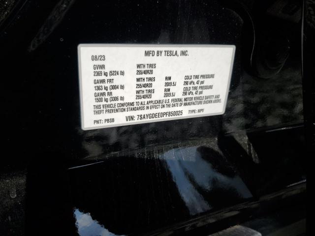 7SAYGDEE0PF850025 - 2023 TESLA MODEL Y Սև լուսանկար 12