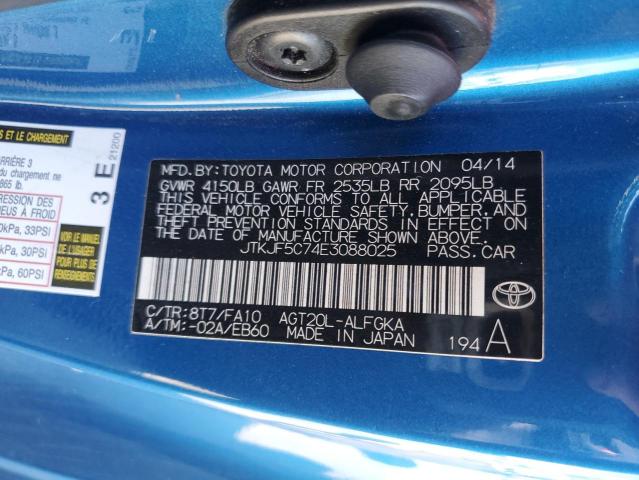 JTKJF5C74E3088025 - 2014 TOYOTA SCION TC Көк фото 12