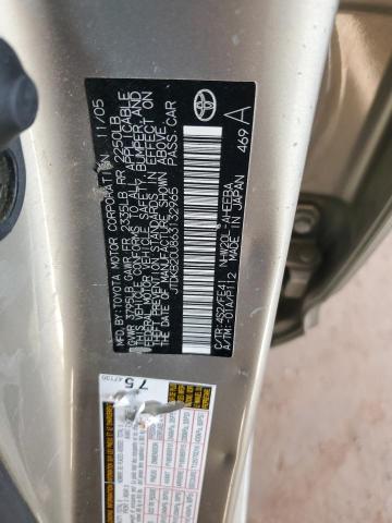 JTDKB20U863132965 - 2006 TOYOTA PRIUS TAN photo 12